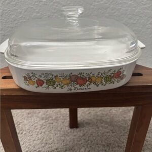 Vintage Corning Ware Spice of Life “Le Romarin” Casserole Dish and Lid 10x10x2